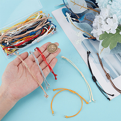 50Pcs 10 Colors Waxed Polyester Braided Cord Bracelet Making&nbsp;AJEW-DR00006