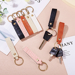 10Pcs 5 Colors PU Leather Keychain&nbsp;KEYC-TA0001-33