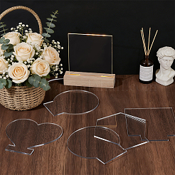 16Pcs 4 Styles Transparency Acrylic Board for LED Lamp Holder&nbsp;DIY-OC0016-04