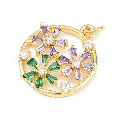 Brass Micro Pave Cubic Zirconia Pendants&nbsp;KK-D258-03G-02