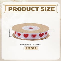 10M Printed Polyester Chiffon Ribbon&nbsp;ORIB-WH0004-02B-02