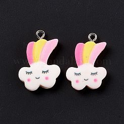 Opaque Resin Star with Cloud Pendants&nbsp;X-RESI-G040-A07
