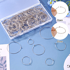 168Pcs 7 Styles 316L Surgical Stainless Steel Hoop Earring Findings&nbsp;STAS-TA0002-82