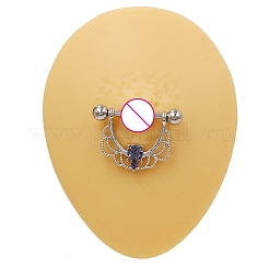 6 Styles 316L Surgical Stainless Steel Cubic Zirconia Nipple Nail Ring Sets&nbsp;WGE45DD-07
