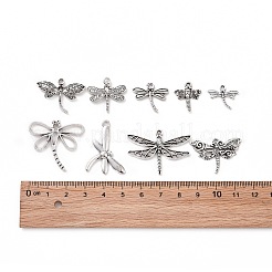 90Pcs 9 Style Tibetan Style Zinc Alloy Pendants&nbsp;TIBEP-PH0020-21AS-RS-W