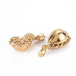 Rack Plating Brass Micro Pave Clear Cubic Zirconia Charms&nbsp;KK-T060-29-RS