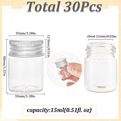 30Pcs Clear Glass Bottles Bead Containers&nbsp;CON-SC0001-11S-01