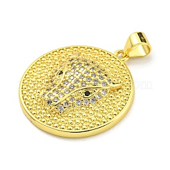 Brass Micro Pave Cubic Zirconia Pendants&nbsp;KK-K354-11A-G