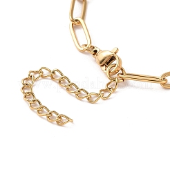 PVD Vacuum Plating 304 Stainless Steel Paperclip Chain Bracelet for Men Women&nbsp;BJEW-E031-02G-02