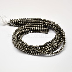 Natural Pyrite Round Beads Strands&nbsp;G-F197-10-8mm