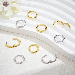 8 Pairs 2 Colors Brass Hoop Earrings&nbsp;EJEW-UN0003-32