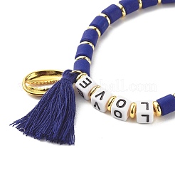 Word Love Beads Stretch Bracelet for Girl Women&nbsp;BJEW-JB07208-05
