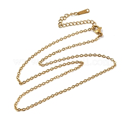 2.5MM Unisex 304 Stainless Steel Textured Cable Chain Necklaces&nbsp;NJEW-P356-13G