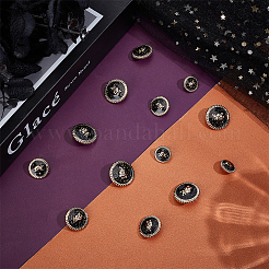 24Pcs 4 Styles 1-Hole Zinc Alloy Enamel Shank Buttons&nbsp;BUTT-OC0001-67