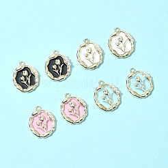 8Pcs 4 Colors Alloy Enamel Pandants&nbsp;ENAM-FS0002-22