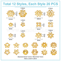 240Pcs 12 Styles Alloy Beads Caps&nbsp;FIND-UN0015-69