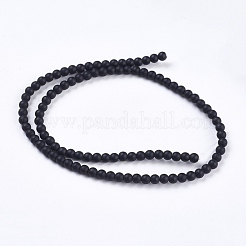 Synthetic Black Stone Bead Strands&nbsp;X-G-R345-4mm-38-1