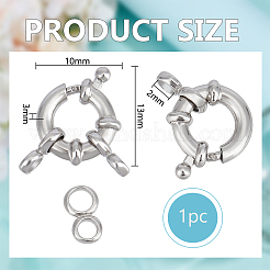 1Pc 925 Sterling Silver Spring Ring Clasps&nbsp;STER-BC0003-01A