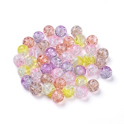 5 Colors Spray Painted & Baking Paint Crackle Glass Beads&nbsp;CCG-X0010-02-8mm