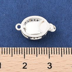 Brass Micro Pave Clear Cubic Zirconia Box Clasps&nbsp;KK-C080-12S-01