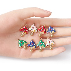 8Pcs 4 Colors Autumn Theme Rack Plating Alloy Enamel Pendants&nbsp;ENAM-YW0003-35