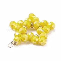 Faceted Round Full Plated Electroplate Glass Pendants&nbsp;PALLOY-JF01461