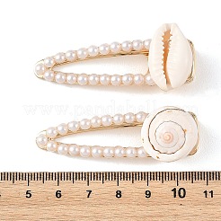 3Pcs 3 Styles Natural Shell Alligator Hair Clips&nbsp;PHAR-TA000012