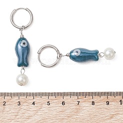 Handmade Porcelain Hoop Earrings&nbsp;EJEW-JE06953