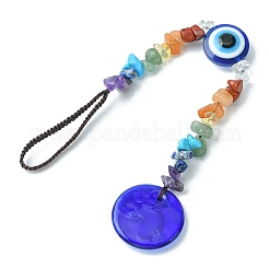 Gemstone Chip Beaded Pendant Decorations&nbsp;HJEW-JM01129-02