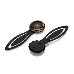 Alloy & Iron Bookmark Cabochon Settings&nbsp;PALLOY-N184-03AB