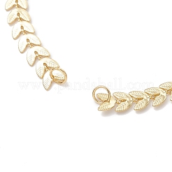 6MM Brass Leaf Link Chain Bracelet Making&nbsp;AJEW-JB01432