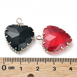 Brass and K9 Glass Pendants&nbsp;KK-Z031-19KCG