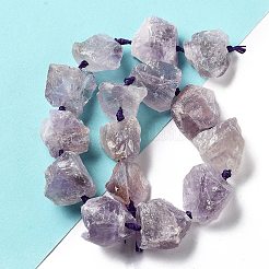 Raw Rough Natural Amethyst Beads Strands&nbsp;G-J388-A02-01