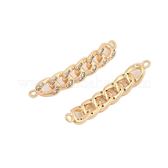 Brass Micro Pave Clear Cubic Zirconia Connector Charms&nbsp;KK-L223-016G