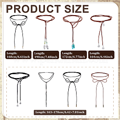 8Pcs 8 Styles Tree of Life Alloy & ABS Plastic Pearl & Natural Flower Amazonite Chip & Synthetic Turquoise Pendant Necklaces&nbsp;NJEW-ME00003