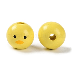 Animal Themes Printed Wood European Beads&nbsp;WOOD-M013-01E