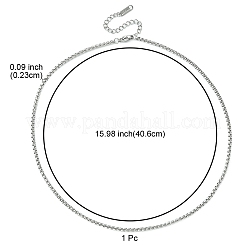 304 Stainless Steel Box Chain Necklace for Men Women&nbsp;NJEW-YW0001-16