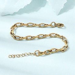 4.5MM 304 Stainless Steel Twisted Oval Link Chain Bracelets for Man and Women&nbsp;SA-CBAB767-17B-G