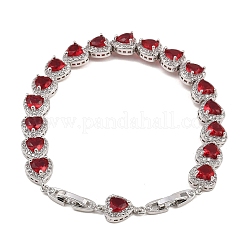 Platinum Tone Brass Micro Pave Cubic Zirconia Tennis Bracelets&nbsp;BJEW-B160-03P-07