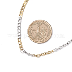 3Pcs 3 Styles Two Tone 304 Stainless Steel Curb Chain & Cable Chain Necklaces for Women Men&nbsp;NJEW-JN05568