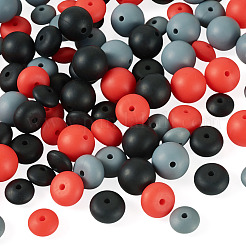 90Pcs 9 Styles Round & Rondelle Silicone Focal Beads&nbsp;SIL-TA0003-57C