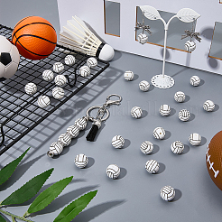 32Pcs All Kinds of Sports Balls Silicone Beads&nbsp;SIL-SC0003-24