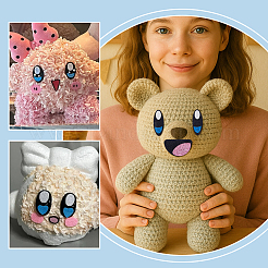 4Bags Eye & Mouth Wool Needle Felting Decoration&nbsp;DIY-PH0031-14A