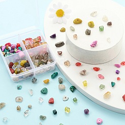 60G 4 Style Natural & Synthetic Mixed Gemstone Chip Beads&nbsp;G-FS0001-45