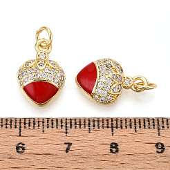 Brass Micro Pave Cubic Zirconia Pendants&nbsp;KK-N265-12G