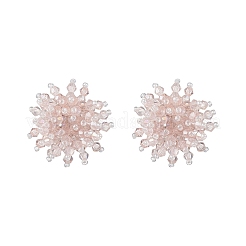 Flower Handmade Glass Seed Beads Stud Earrings&nbsp;EJEW-MZ00680-03