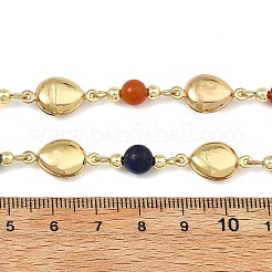 Natural & Synthetic Mixed Gemstone Handmade Round Beaded Chains&nbsp;AJEW-JB01653-02
