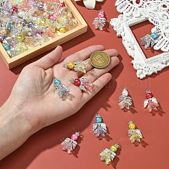 80Pcs 8 Colors Acrylic Alloy Pendants&nbsp;PALLOY-CJ00054