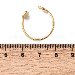 Rectangle 304 Stainless Steel Cuff Open Rings&nbsp;RJEW-T033-02A