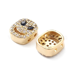 Brass Micro Pave Cubic Zirconia Beads&nbsp;KK-M241-01P